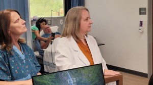 On set portraying a doctor for a proof of concept trailer